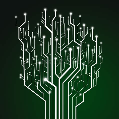 Circuit Board On Green Background Stock Illustration - Illustration of ...