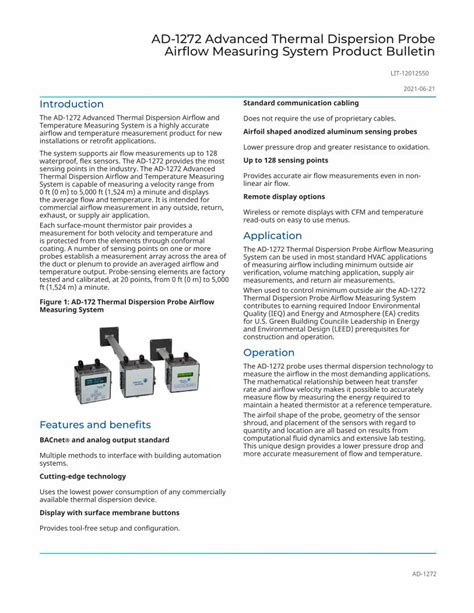 PDF AD 1272 Advanced Thermal Dispersion Probe Airflow DOKUMEN TIPS