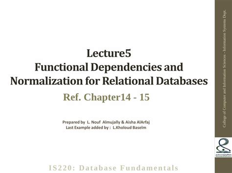 PDF Lecture5 Functional Dependencies And Normalization For PDF