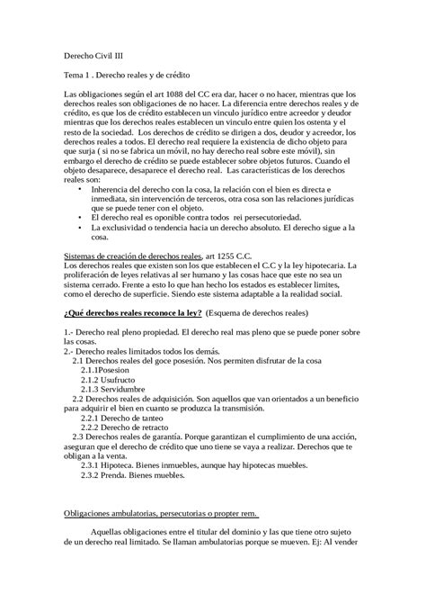 Derechos Reales Y De Crédito Características Tipos Y Diferencias