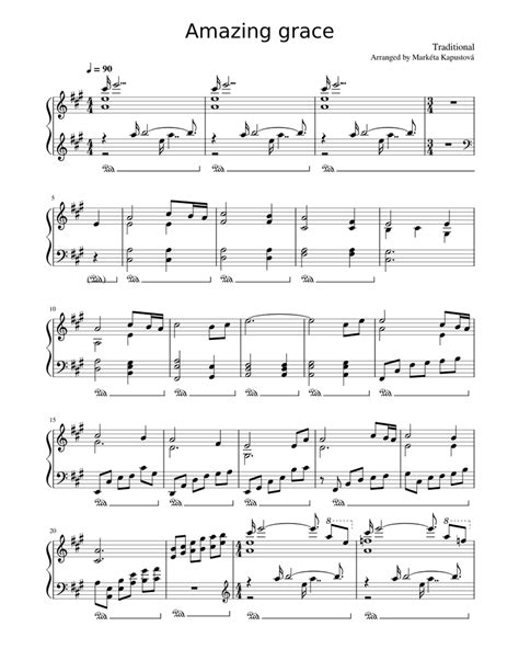 Amazing Grace Arrangement For Piano Solo Easy Sheet Music For Piano