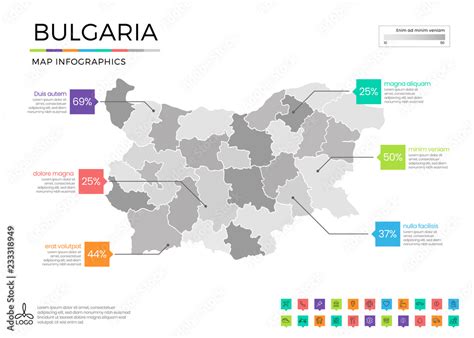 Fototapeta Mapa Wiata Dla Dzieci Bulgaria Map Infographics With