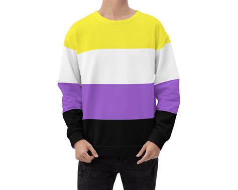 Nonbinary Sweatshirt Nonbinary Flag Sweater Non Binary Pride Etsy