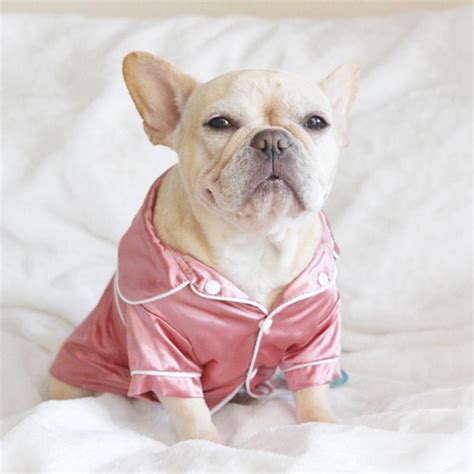 Pet Dog Soft Silk Pajamas French Bulldog Pajamas For Small Dogs Shih