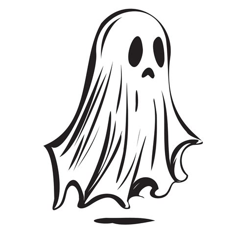 Ghost Cartoon Sketch Hand Drawn In Doodle Style Vector Illustration