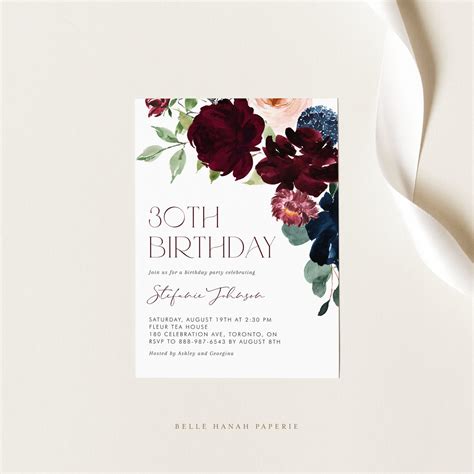 Printable Rustic Birthday Party Invitation Template DIY Dark | Etsy