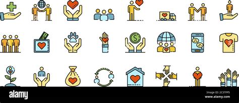 Volunteering Icons Set Vector Flat Stock Vector Image And Art Alamy