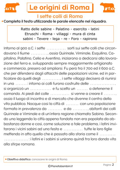 Le Origini Di Roma Schede Didattiche Per La Scuola Primaria Artofit