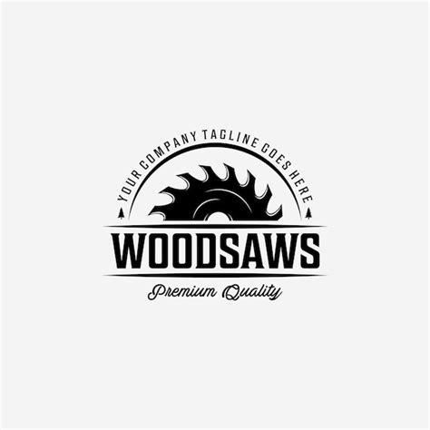 Premium Vector Wood Saws Vintage Logo With Wood Working Design Of