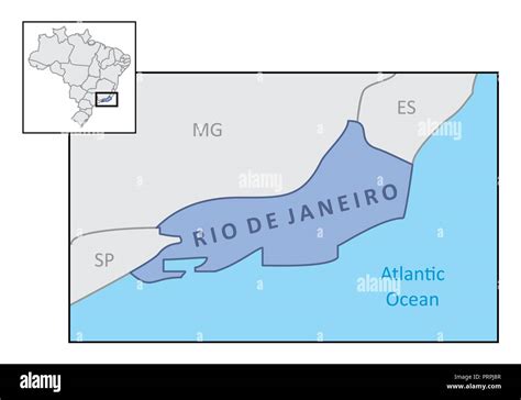 Map Of The State Of Rio De Janeiro And Its Location In The Brazilian