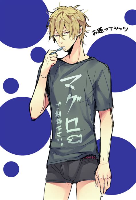 Safebooru Blonde Chonnbo Durarara Heiwajima Shizuo Male Short Hair Solo Toothbrush