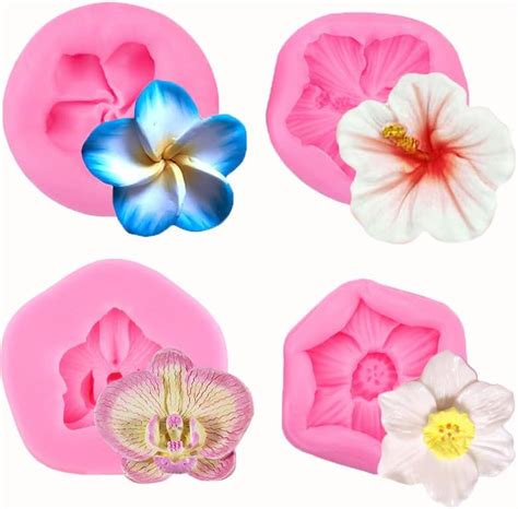 Amazon Guratapa 4PCS Flower Blossom Plumeria Orchid Hibiscus