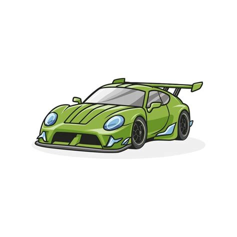 Premium Vector Sport Car With Isolated White Background Vector