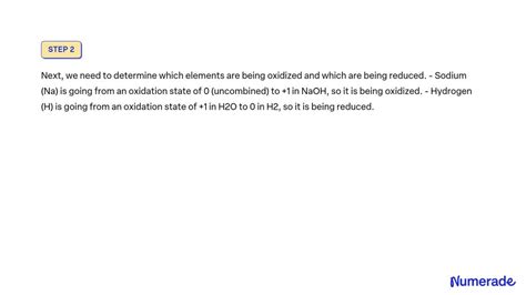 Solved In The Reaction Na H O Naoh H How Many Electrons