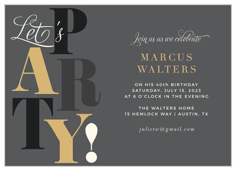 Adult Birthday Invitation