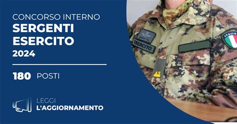 Concorso Interno 180 Sergenti Esercito 2024 Calendario Prova Scritta