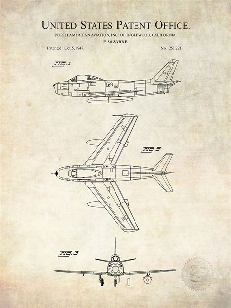 Sabre F-86 | 1947 Aircraft Patent Print