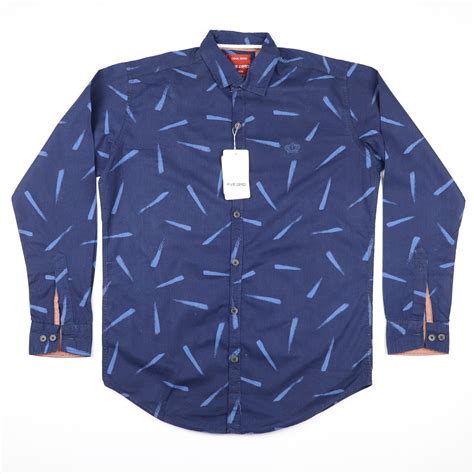 Blue Abstract Patterns Lines Casual Shirts For Men