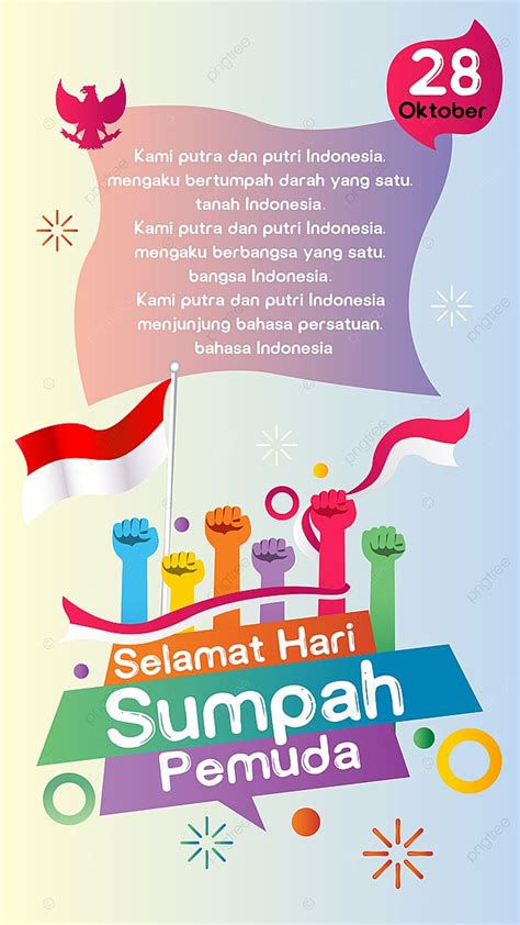 Hari Sumpah Pemuda With Colorful Template Download On Pngtree