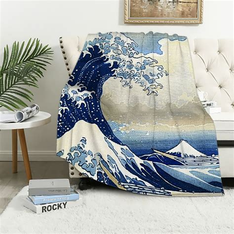 Nawypu Great Wave Of Kanagawa Blanket Hokusai Fine Art T Throw