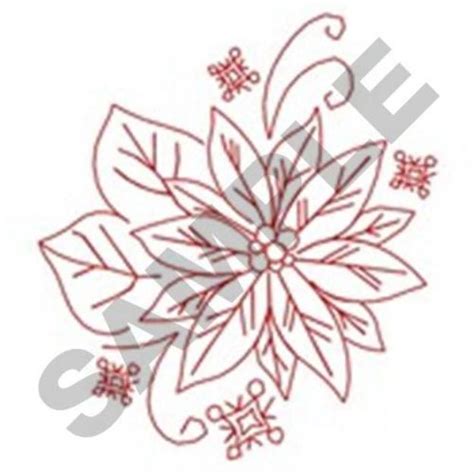 Redwork Poinsettia Machine Embroidery Design Embroidery Library At