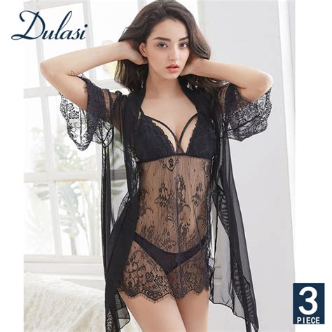 Dulasi Women Sexy Lingerie Hollow Lace Nightwear Seamless Summer Thin
