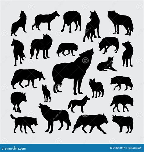 Wolf Silhouette - Grey/gray Wolf Or Timber Wolf Vector Illustration ...