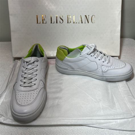 Tênis 35 Lélis Blanc Branco e Verde Limão Couro Legítimo Multi Material