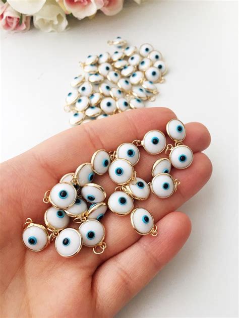 Gold Evil Eye Charm Evil Eye Beads Glass Evil Eye Charms Etsy