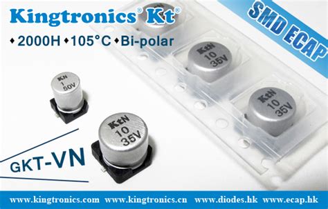 Kt Kingtroncis Gkt Vn 105°c 2000h Bi Polar Smd Aluminum Electrolytic Capacitors V Chip Smd