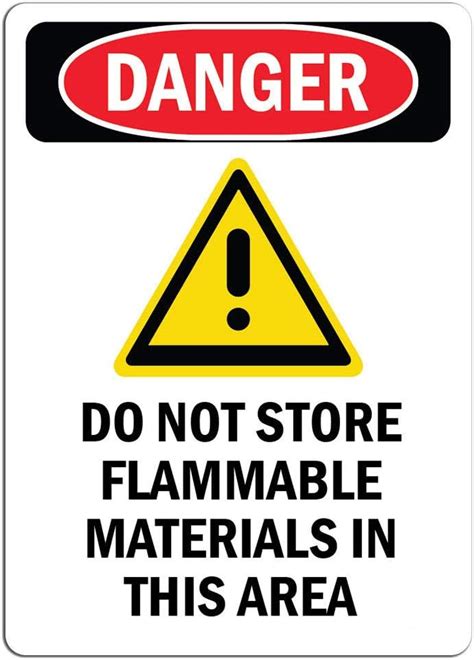 Danger Sign Do Not Store Flammable Materials Label Decal Sticker Retail Store