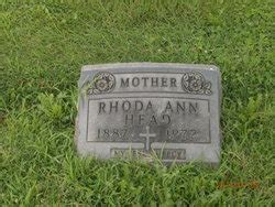 Rhoda Ann Bartlett Head 1887 1972 Mémorial Find a Grave