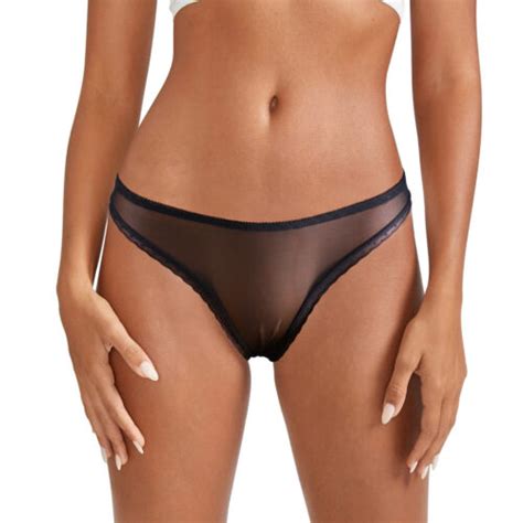 Women Mesh Sheer Thong Ultra Thin Panties See Through Underwear Knicker