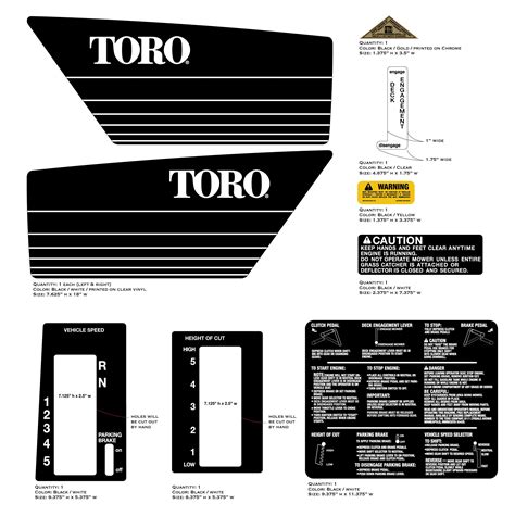 Toro 1980 57300 Lawn Tractor Decal Kit Vintage Reproductions