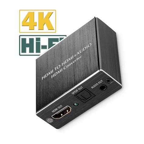 Roofull 4k X 2k Hdmi Audio Extractor Converter Hdmi To Hdmi And Optical Toslink Spdif With 35mm