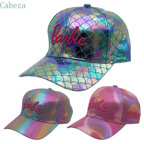 Cabeza Barbie Baseball Cap Laser Pink Letter Visor Hat Casual