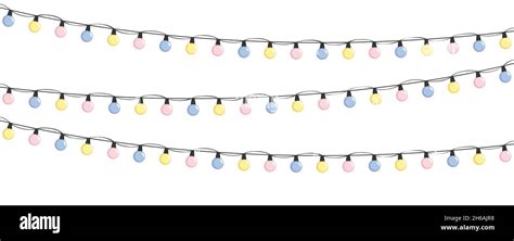 Colorful Fairy Lights For Christmas Birthday And Party Isolated On