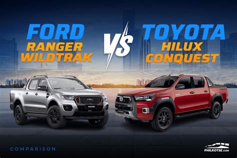 Ford Ranger Vs Toyota Hilux Comparison Spec Sheet Battle