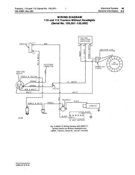 Wiring Diagram John Deere 110 Lawn Tractor Wiring Diagram