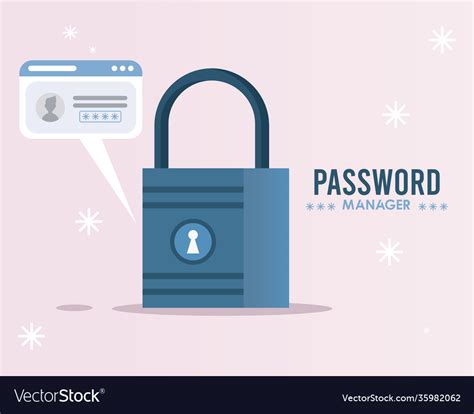 Password Manager Theme With Padlock And Template Vector Image