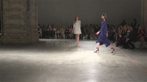 Fashion Show The Girl Woman Is A Model On The Catwalk Stock Footage Video Of Event Lady