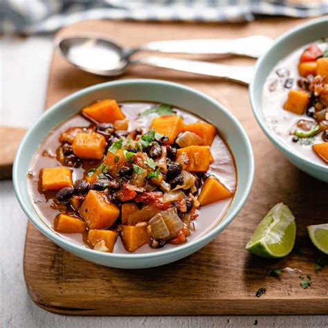 Sweet Potato Black Bean Soup Nibble And Dine