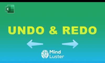 Learn How To Undo And Redo In Excel Mind Luster