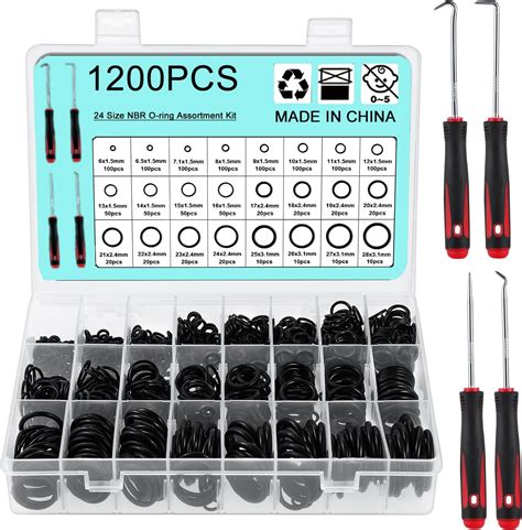 TOPWAY Nitrile O Ring Assortment Kit 382PCs Imperial Size Universal