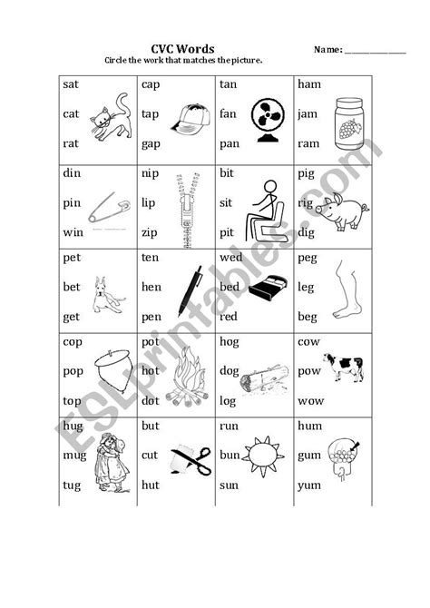 Cvc Match Worksheet This Packet Is Filled With Piles Of Fun Cvc 3F8