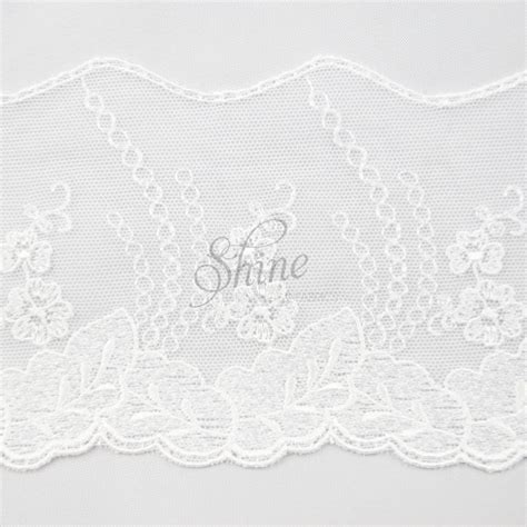 Embroidery Lace Trimming 21729 White Shine Trimmings Fabrics