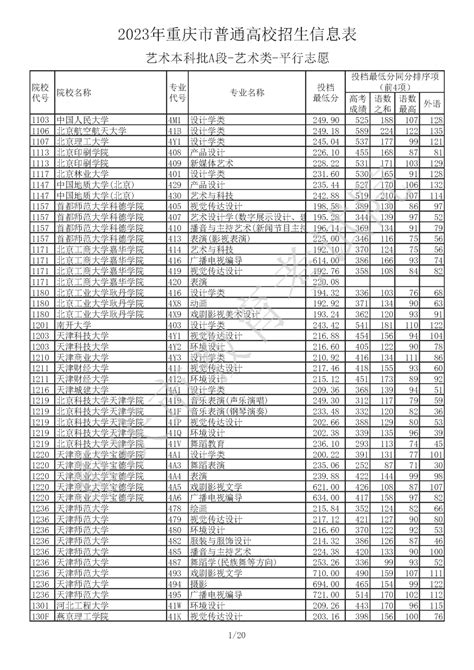 直通录取场 2023年重庆市普通高校招生信息表 艺术类本科批a段时间高考咨询