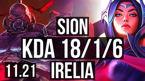 Sion Vs Irelia Top 18 1 6 Legendary 400 Games Br Master 11