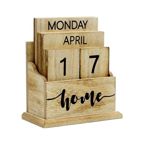 China Customized Wooden Vintage Perpetual Calendar Manufacturers