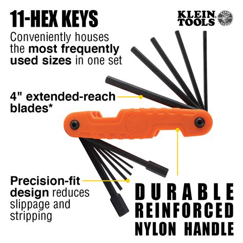 Pro Folding Hex Key Set Sae And Metric Klein Tools